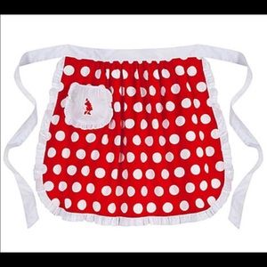 Disneyland Parks Minnie Mouse Apron Red Poka Dots Cooking Baking